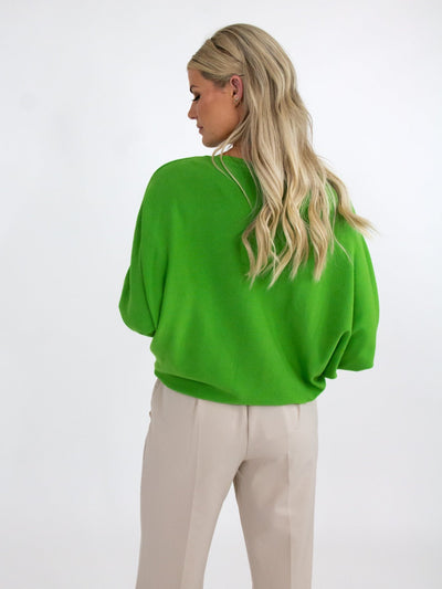 Kate & Pippa Milano Batwing Knit In Lime Green-Nicola Ross