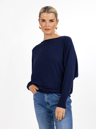 Kate & Pippa Milano Batwing Knit In Navy-Nicola Ross