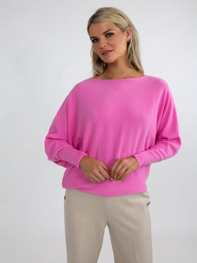 Kate & Pippa Milano Batwing Knit In Pink-Nicola Ross