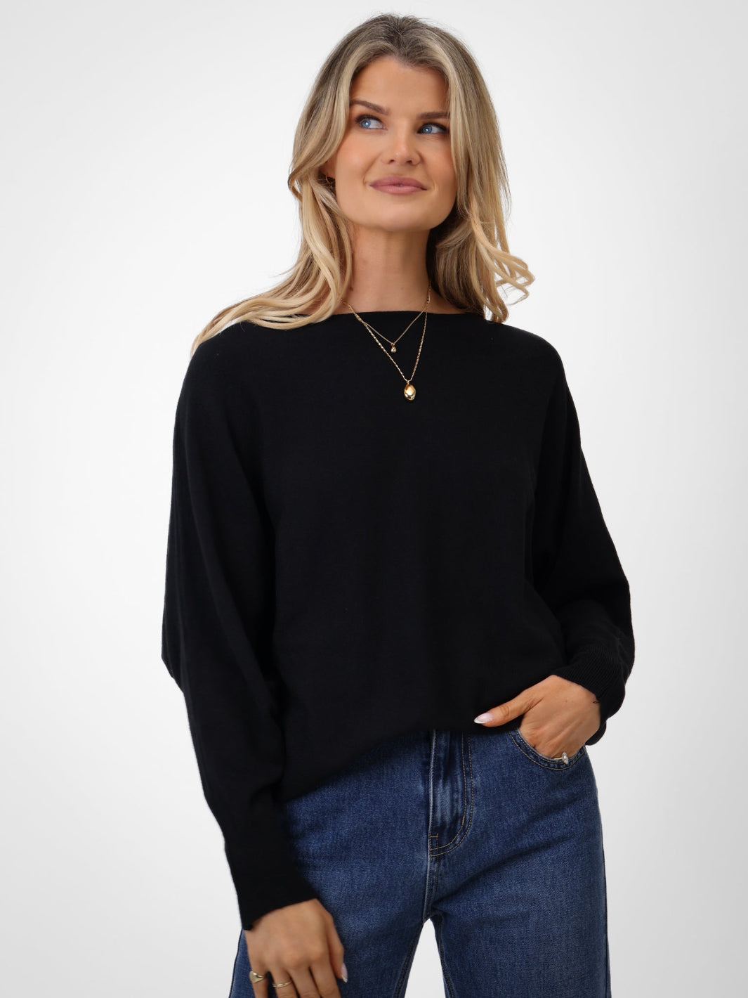 Kate & Pippa Milano Knit Jumper In Black-Nicola Ross