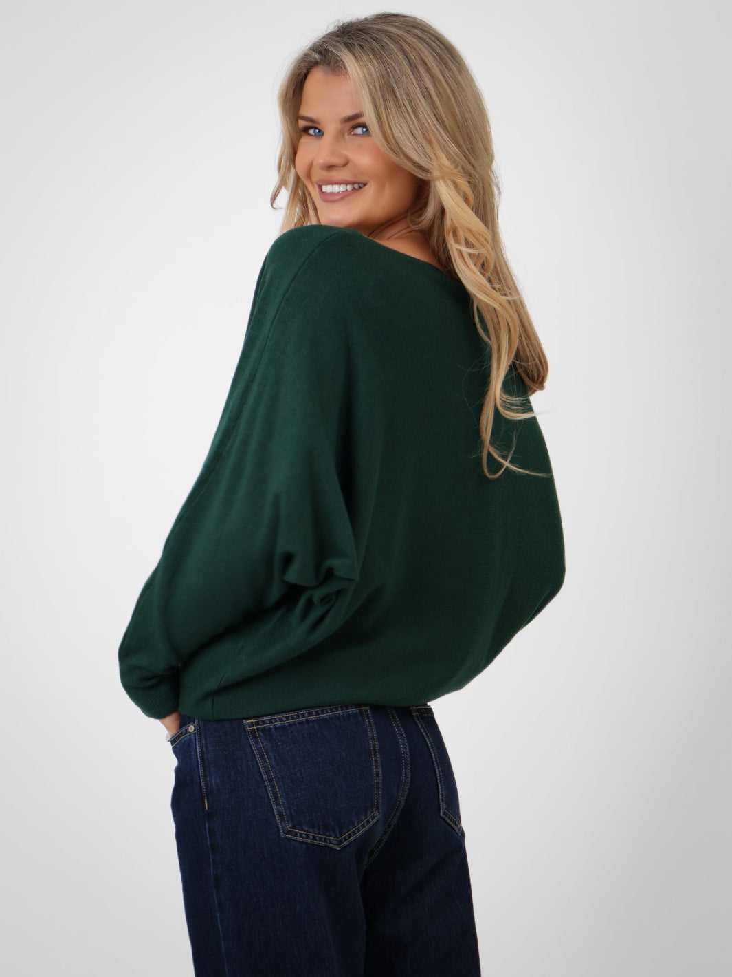 Kate & Pippa Milano Knit Jumper In Dark Green-Nicola Ross