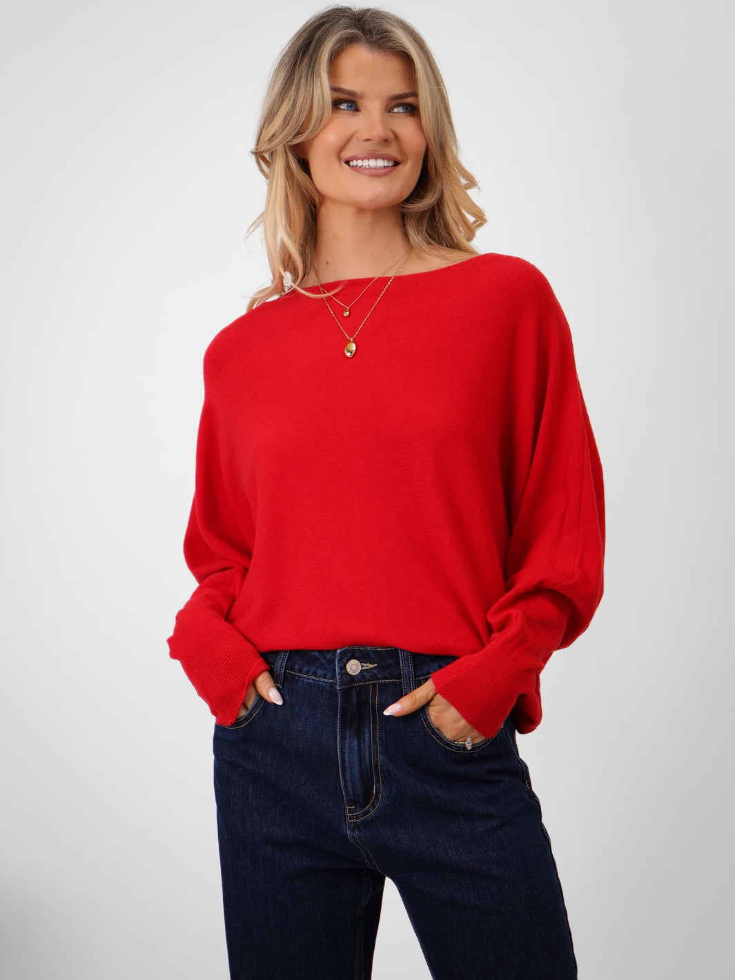 Kate & Pippa Milano Knit Jumper In Red-Nicola Ross