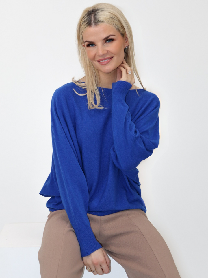 Kate & Pippa Milano Knit Jumper In Royal Blue-Nicola Ross