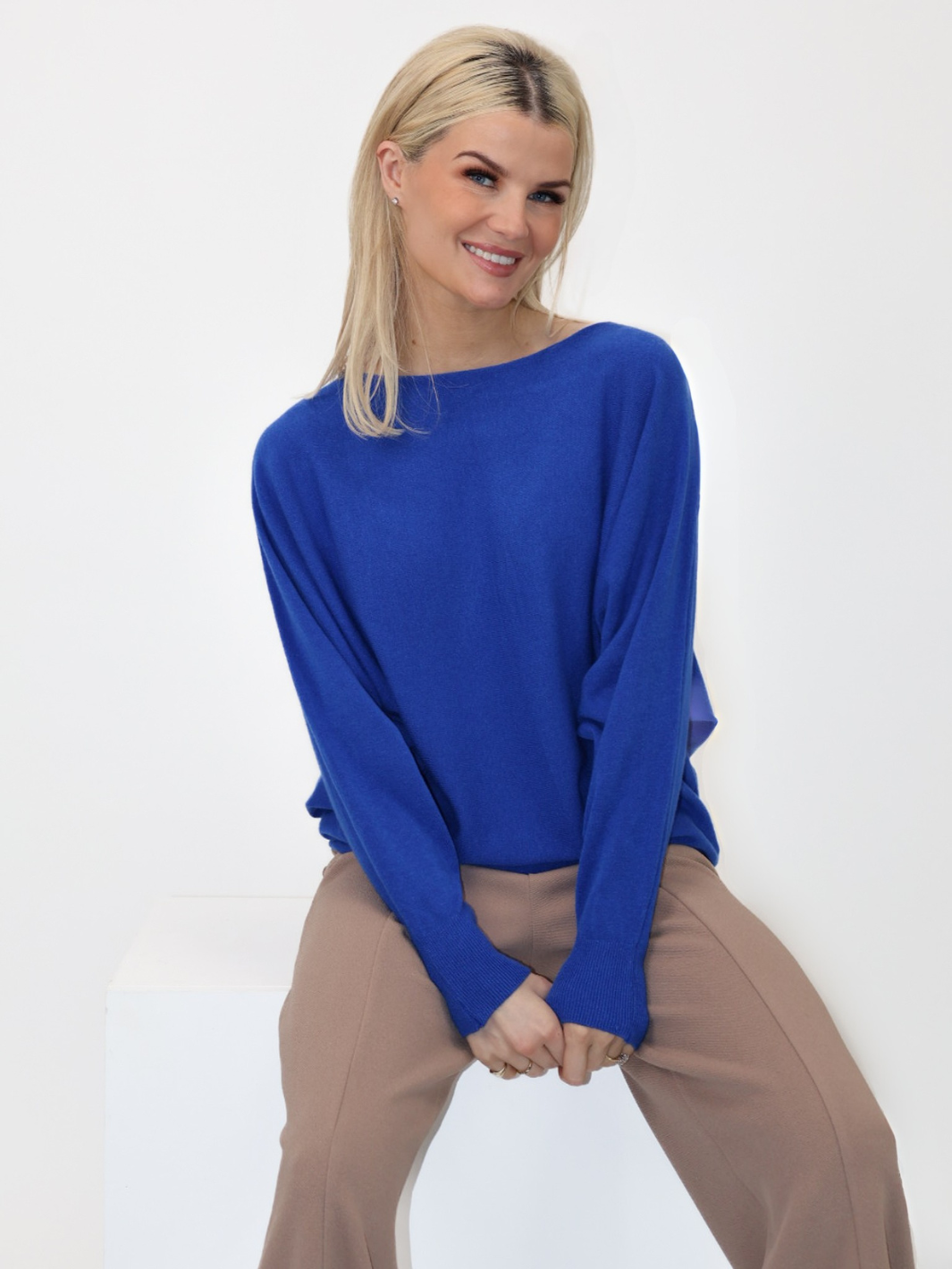 Kate & Pippa Milano Knit Jumper In Royal Blue-Nicola Ross