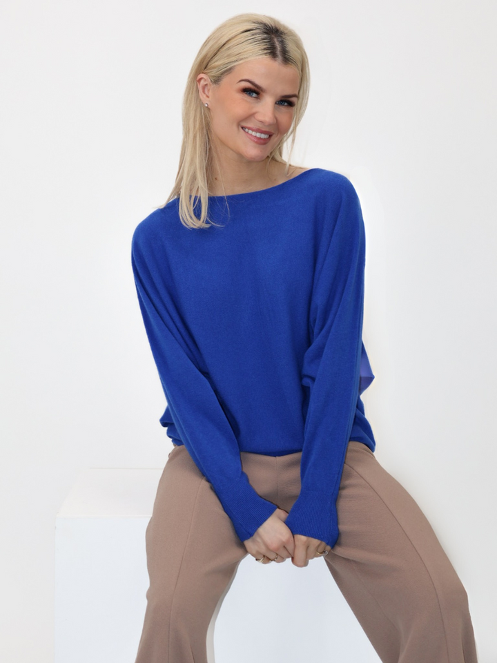 Kate & Pippa Milano Knit Jumper In Royal Blue-Nicola Ross