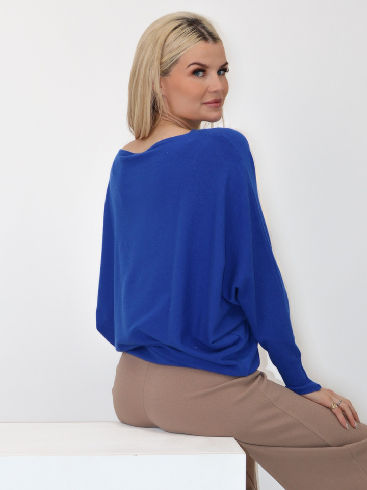 Kate & Pippa Milano Knit Jumper In Royal Blue-Nicola Ross