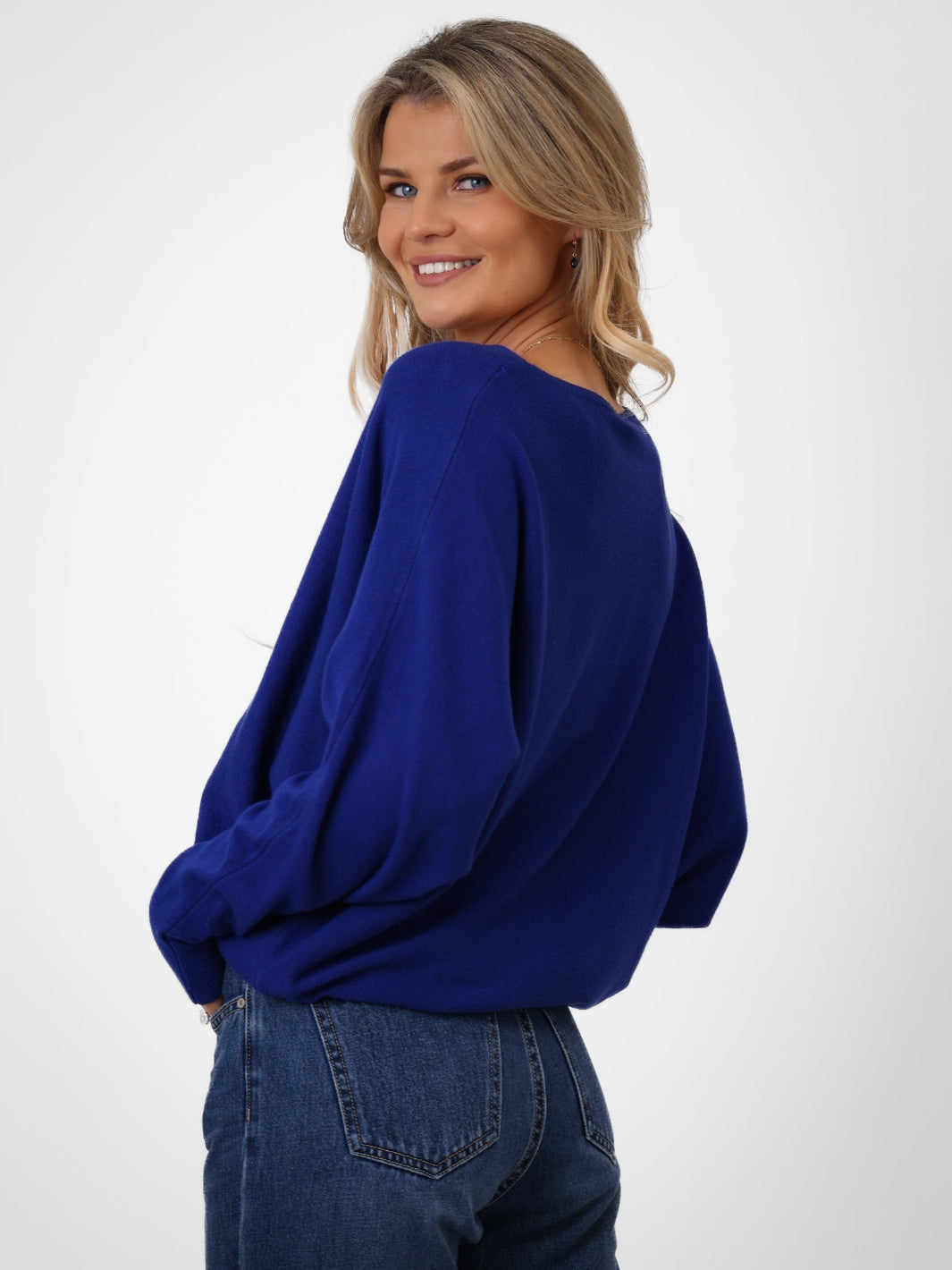 Kate & Pippa Milano Knit Jumper In Royal Blue-Nicola Ross