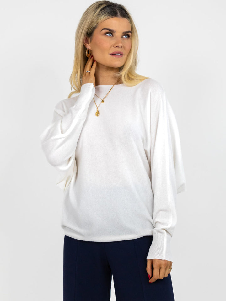 Kate & Pippa Milano Knit Jumper In White-Nicola Ross