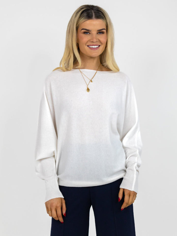 Kate & Pippa Milano Knit Jumper In White-Nicola Ross