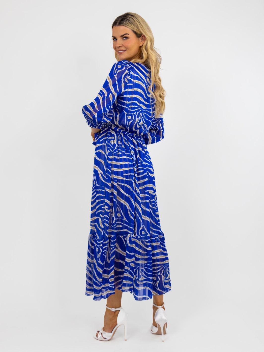 Kate & Pippa Modena Maxi Dress In Blue Print-Nicola Ross