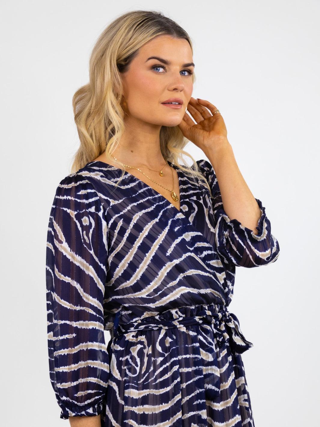 Kate & Pippa Modena Maxi Dress In Navy Print-Nicola Ross