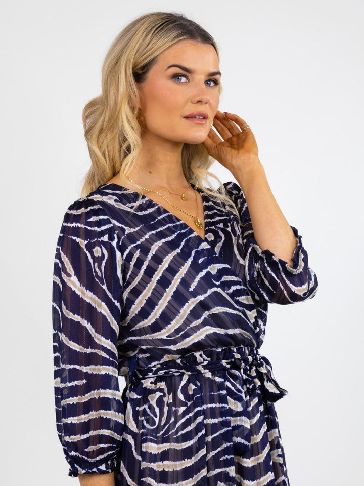 Kate & Pippa Modena Maxi Dress In Navy Print-Nicola Ross