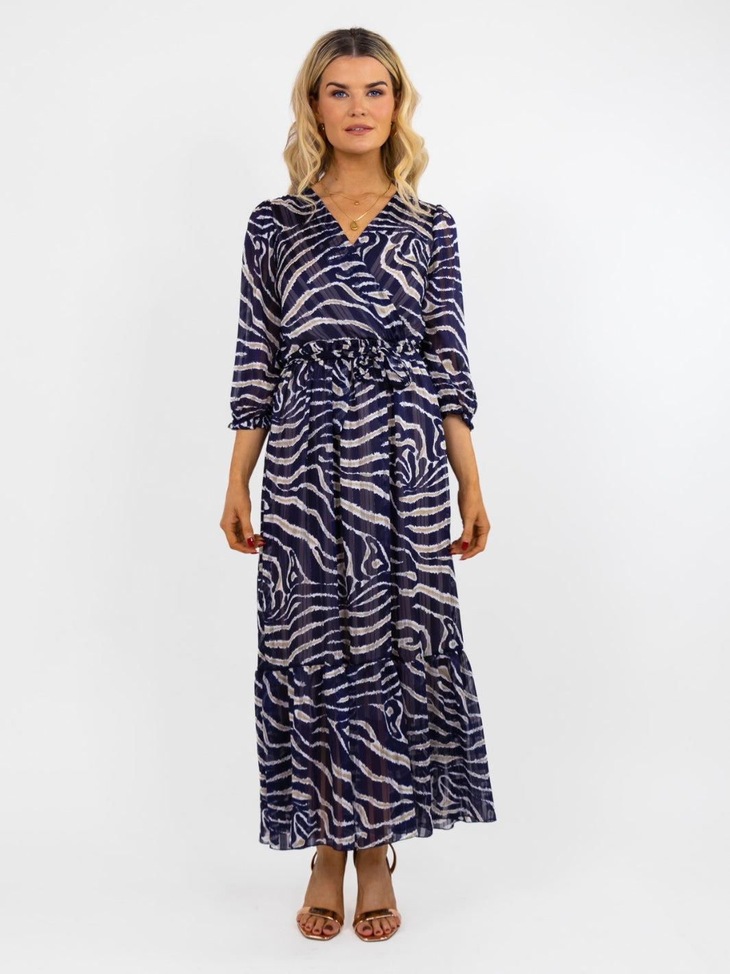 Kate & Pippa Modena Maxi Dress In Navy Print-Nicola Ross
