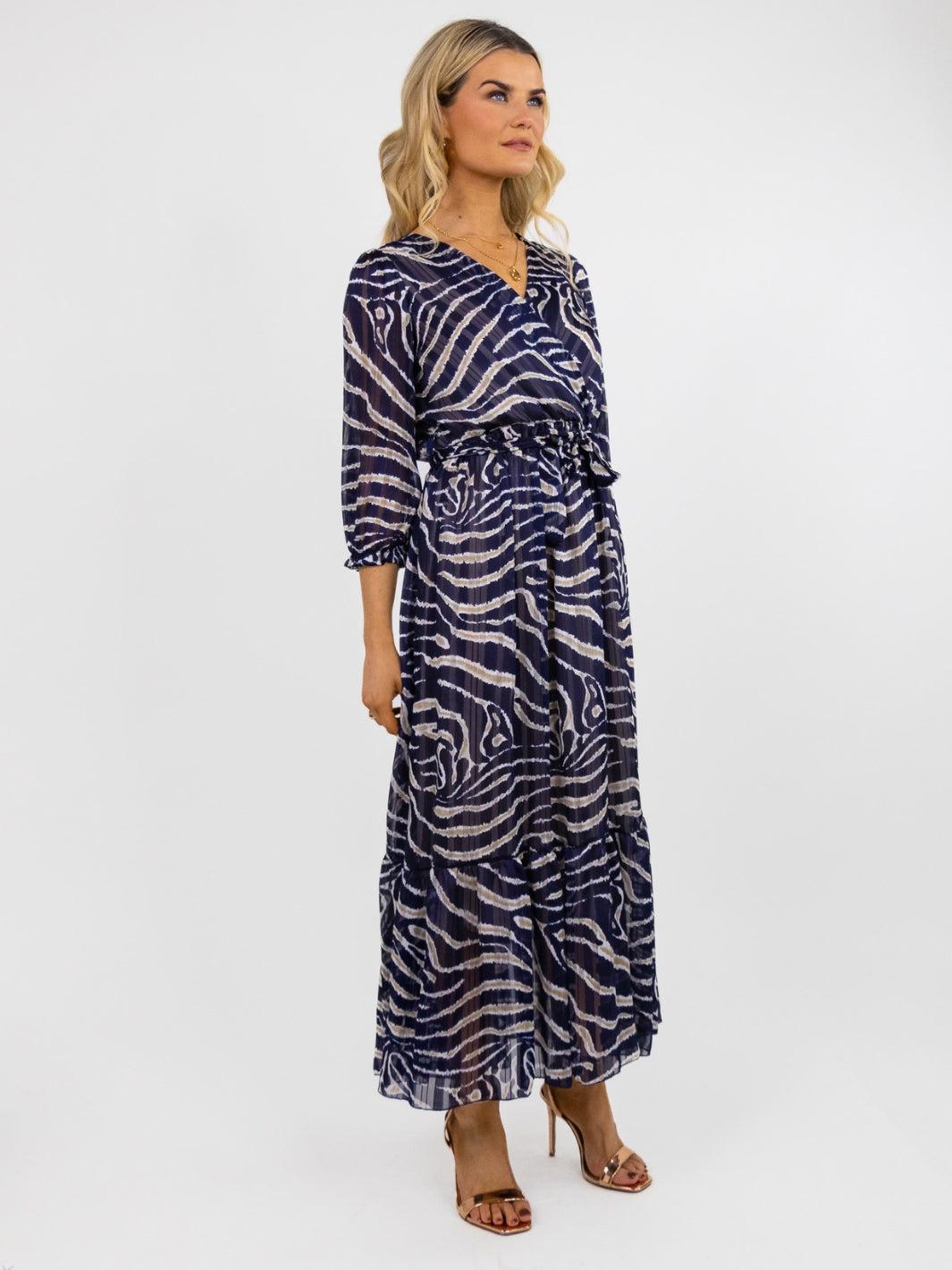 Kate & Pippa Modena Maxi Dress In Navy Print-Nicola Ross