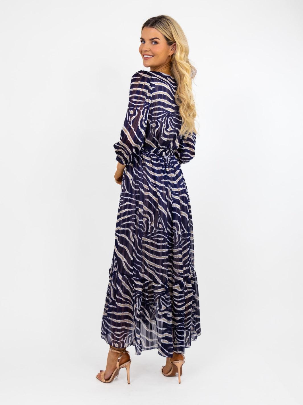 Kate & Pippa Modena Maxi Dress In Navy Print-Nicola Ross