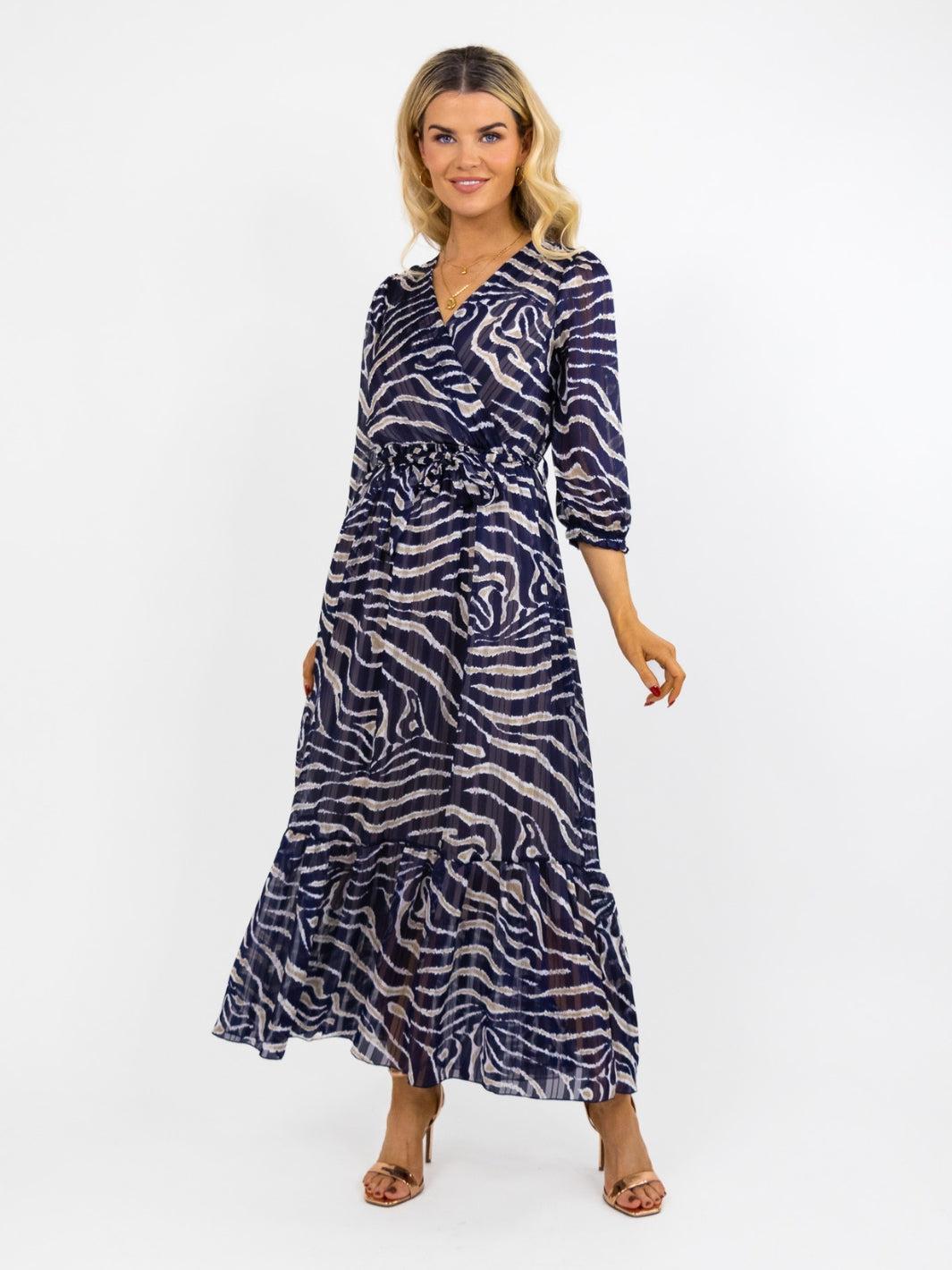 Kate & Pippa Modena Maxi Dress In Navy Print-Nicola Ross