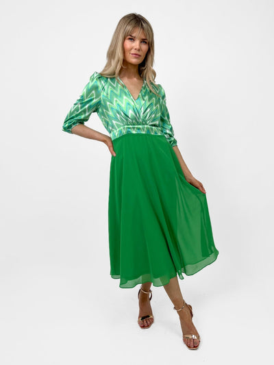 Kate & Pippa Monroe Midi Dress In Green-Nicola Ross