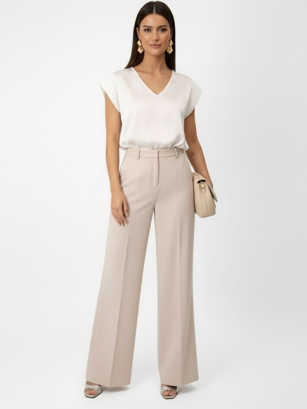 Kate & Pippa Napoli Trousers In Stone-Nicola Ross