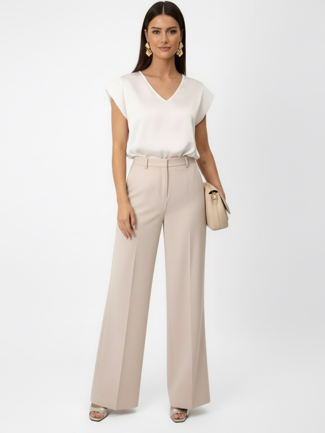 Kate & Pippa Napoli Trousers In Stone-Nicola Ross