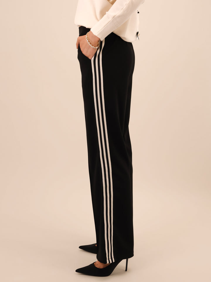 Kate & Pippa Nicks Stripe Trousers In Black-Nicola Ross