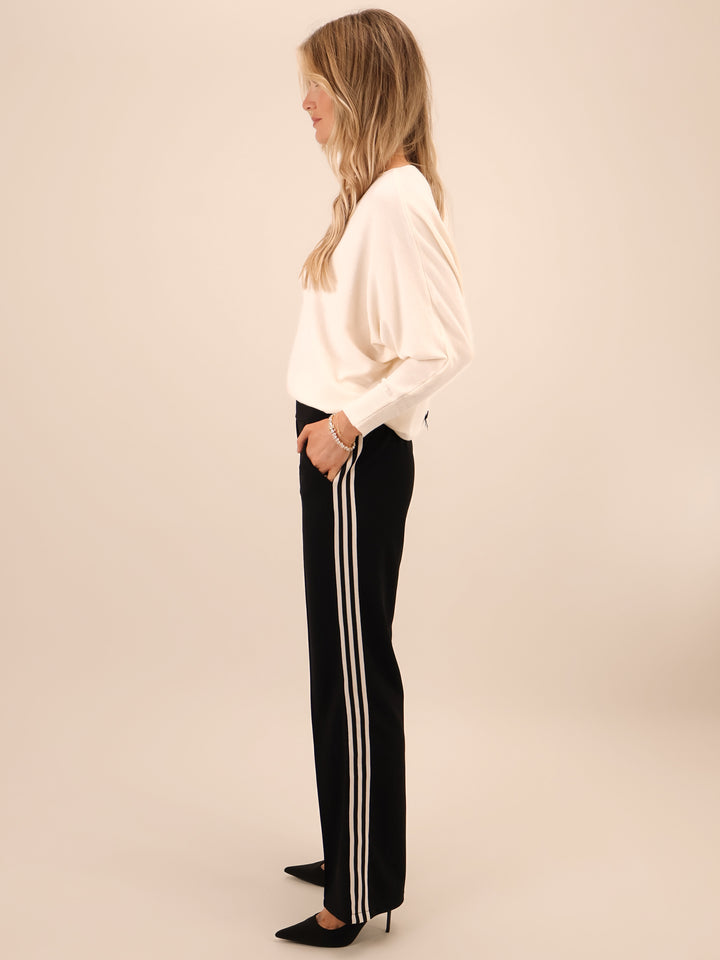 Kate & Pippa Nicks Stripe Trousers In Black-Nicola Ross
