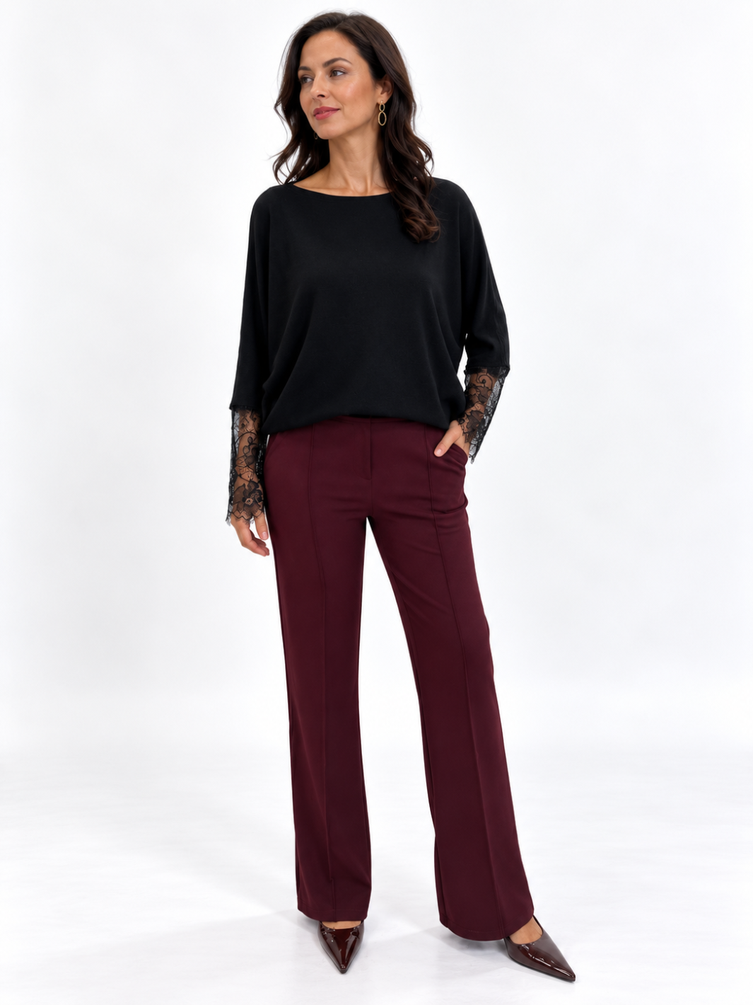 Kate & Pippa Nicks Stripe Trousers In Mulberry-Nicola Ross