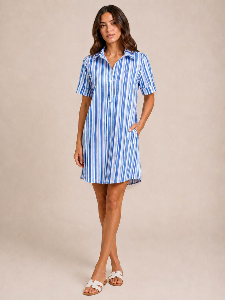Kate & Pippa Nikki Mini Dress In Blue-Nicola Ross