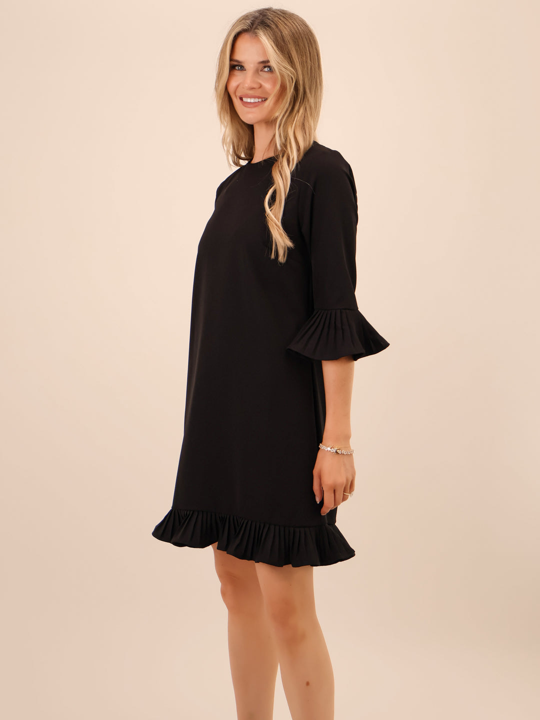 Kate & Pippa Olivia Mini Dress In Black-Nicola Ross