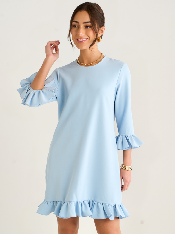Kate & Pippa Olivia Mini Dress In Blue-Occasion Wear-Guest of the wedding-Nicola Ross