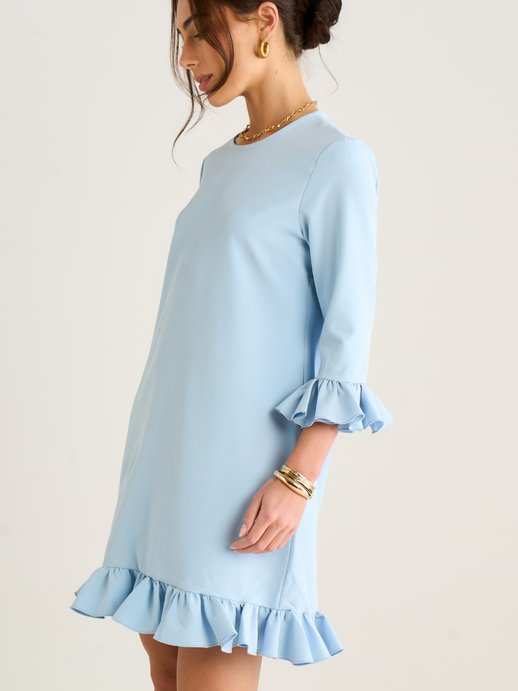 Kate & Pippa Olivia Mini Dress In Blue-Occasion Wear-Guest of the wedding-Nicola Ross