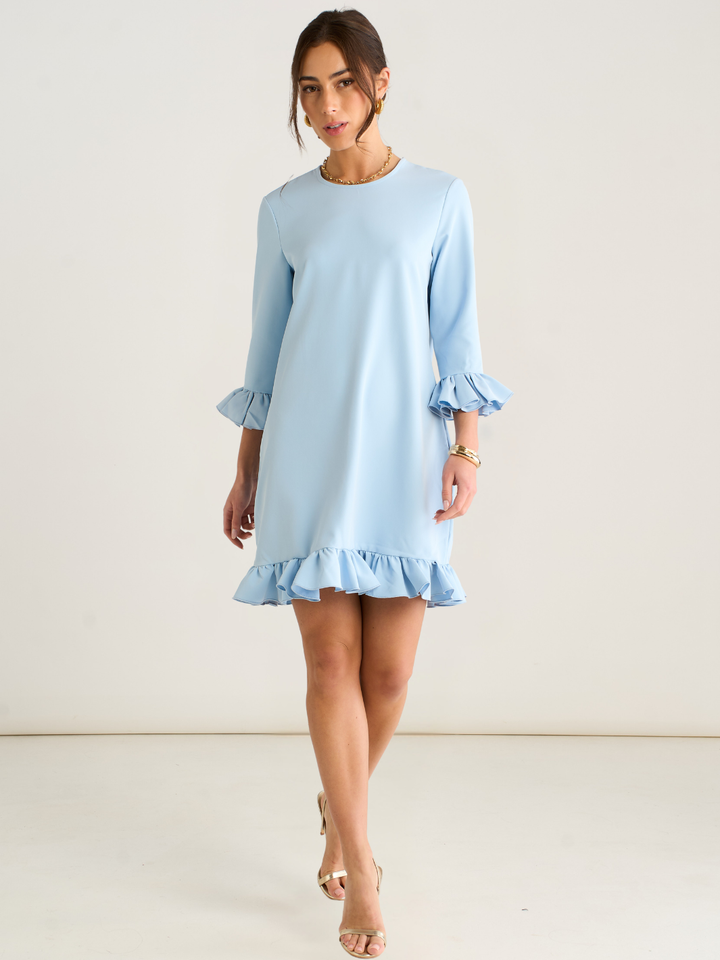 Kate & Pippa Olivia Mini Dress In Blue-Occasion Wear-Guest of the wedding-Nicola Ross