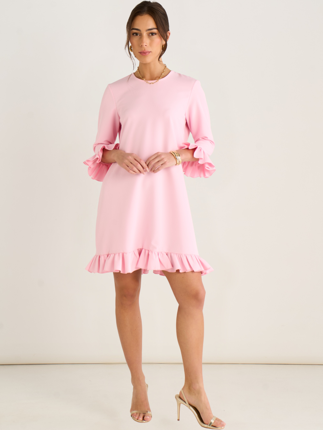Kate & Pippa Olivia Mini Dress In Pink-Occasion Wear-Guest of the wedding-Nicola Ross