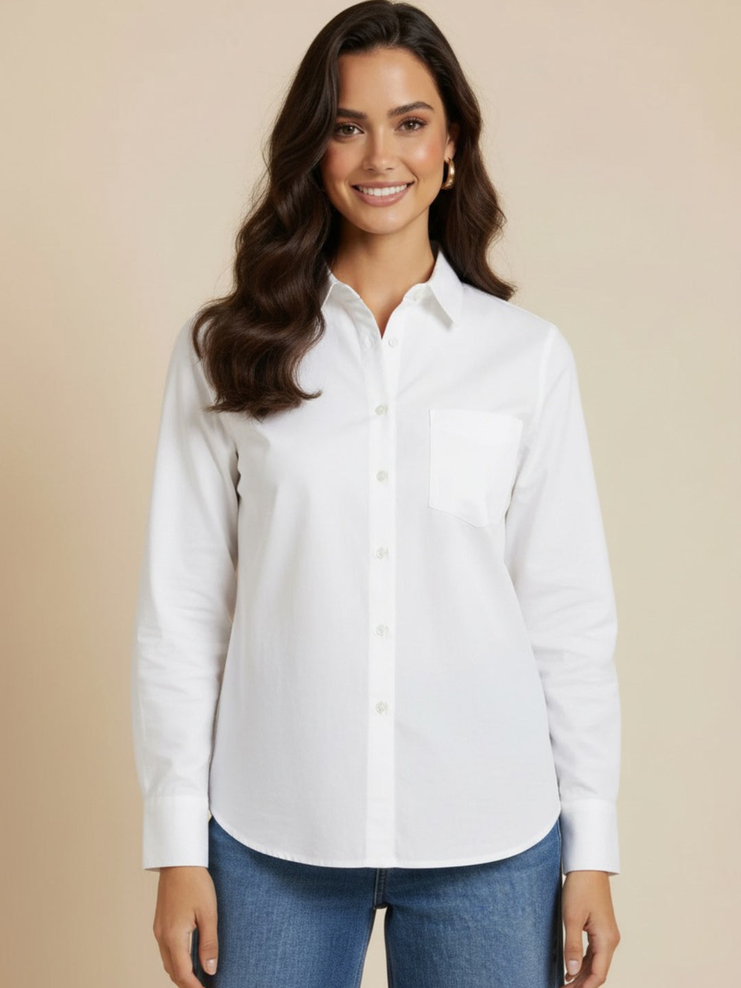 Kate & Pippa Oxford Shirt In White-Nicola Ross