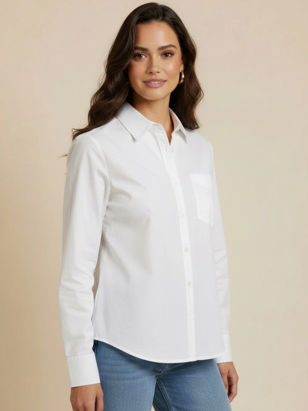 Kate & Pippa Oxford Shirt In White-Nicola Ross