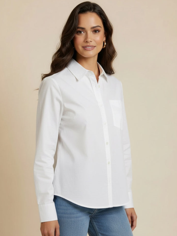 Kate & Pippa Oxford Shirt In White-Nicola Ross