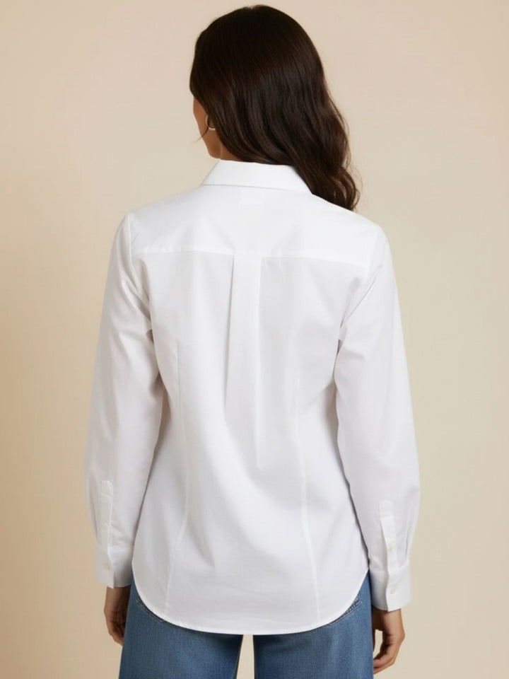 Kate & Pippa Oxford Shirt In White-Nicola Ross