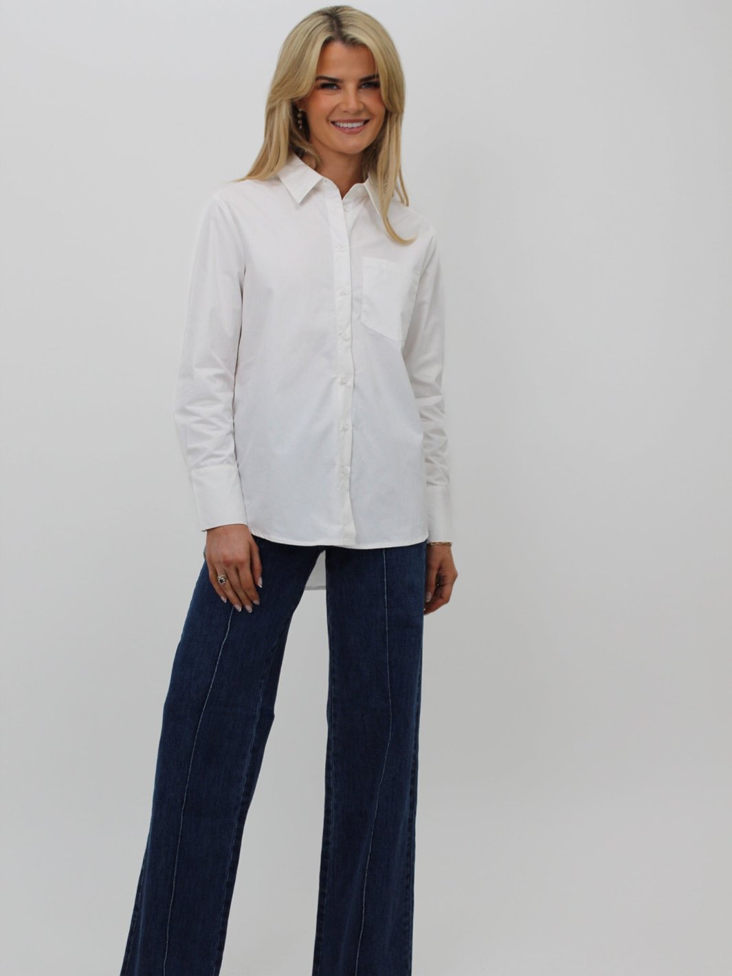 Kate & Pippa Oxford Shirt In White-Nicola Ross