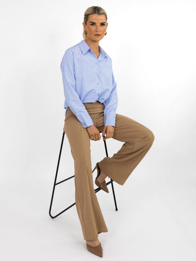 Kate & Pippa Oxford Striped Shirt In Light Blue-Nicola Ross