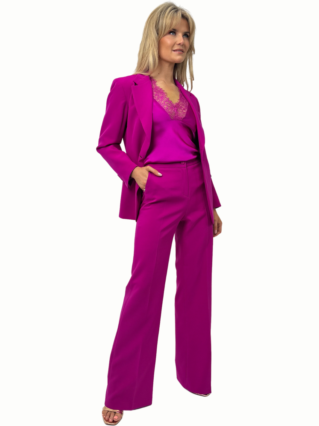 Kate & Pippa Palermo Trousers In Magenta-Nicola Ross