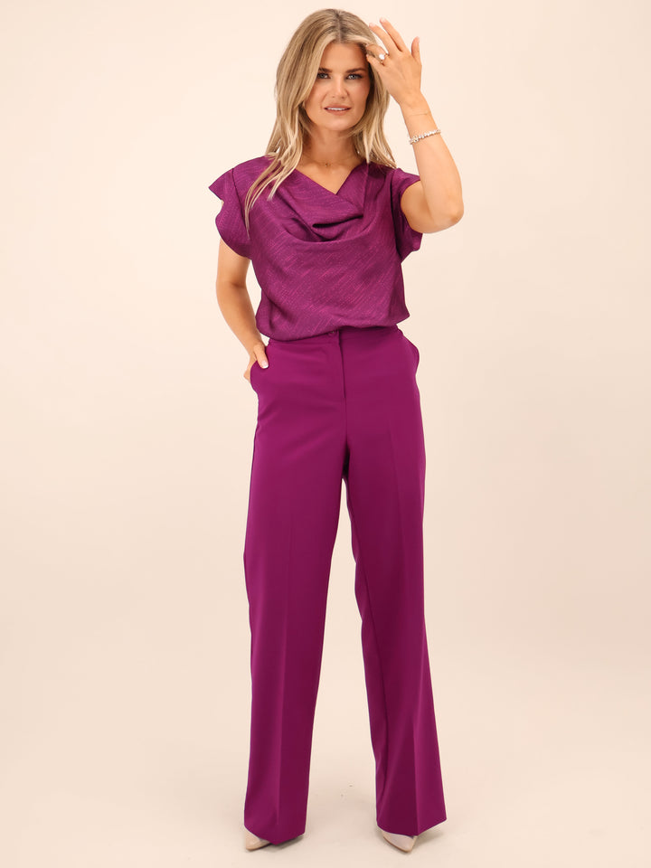 Kate & Pippa Palermo Trousers In Magenta-Nicola Ross