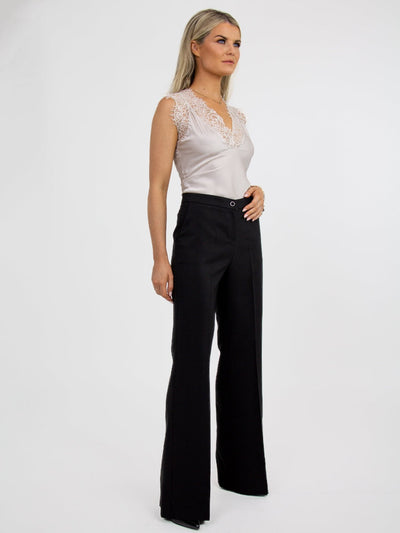 Kate & Pippa Palermo Wide Leg Trousers In Black-Nicola Ross