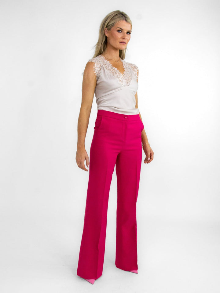 Kate & Pippa Palermo Wide Leg Trousers In Pink-Nicola Ross