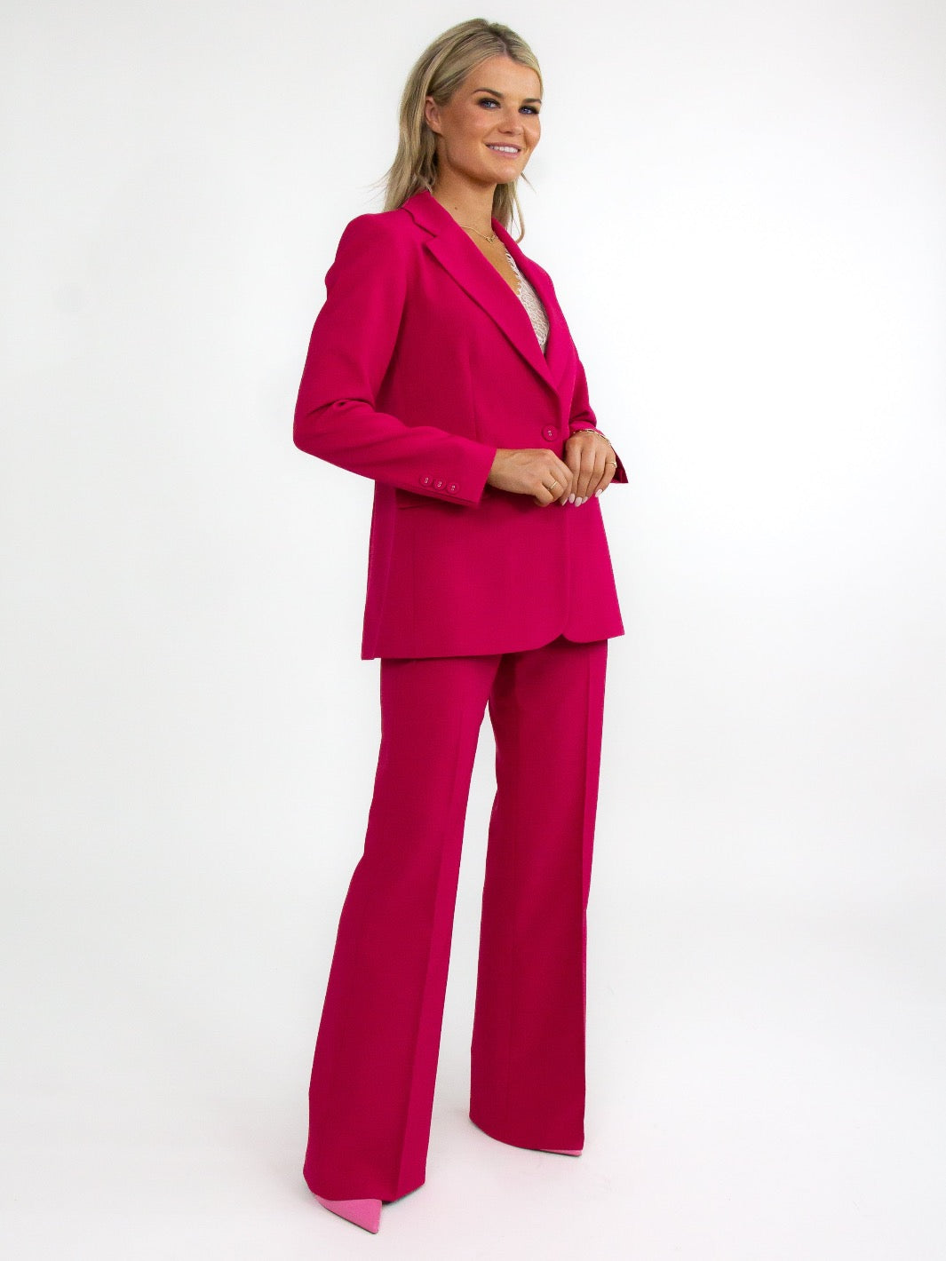 Kate & Pippa Palermo Wide Leg Trousers In Pink-Nicola Ross