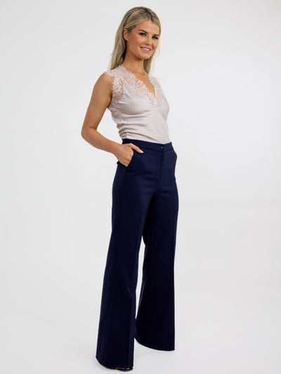 Kate & Pippa Palermo Wide Leg Trousers In Navy-Nicola Ross