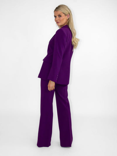 Kate & Pippa Palermo Wide Leg Trousers In Purple-Nicola Ross
