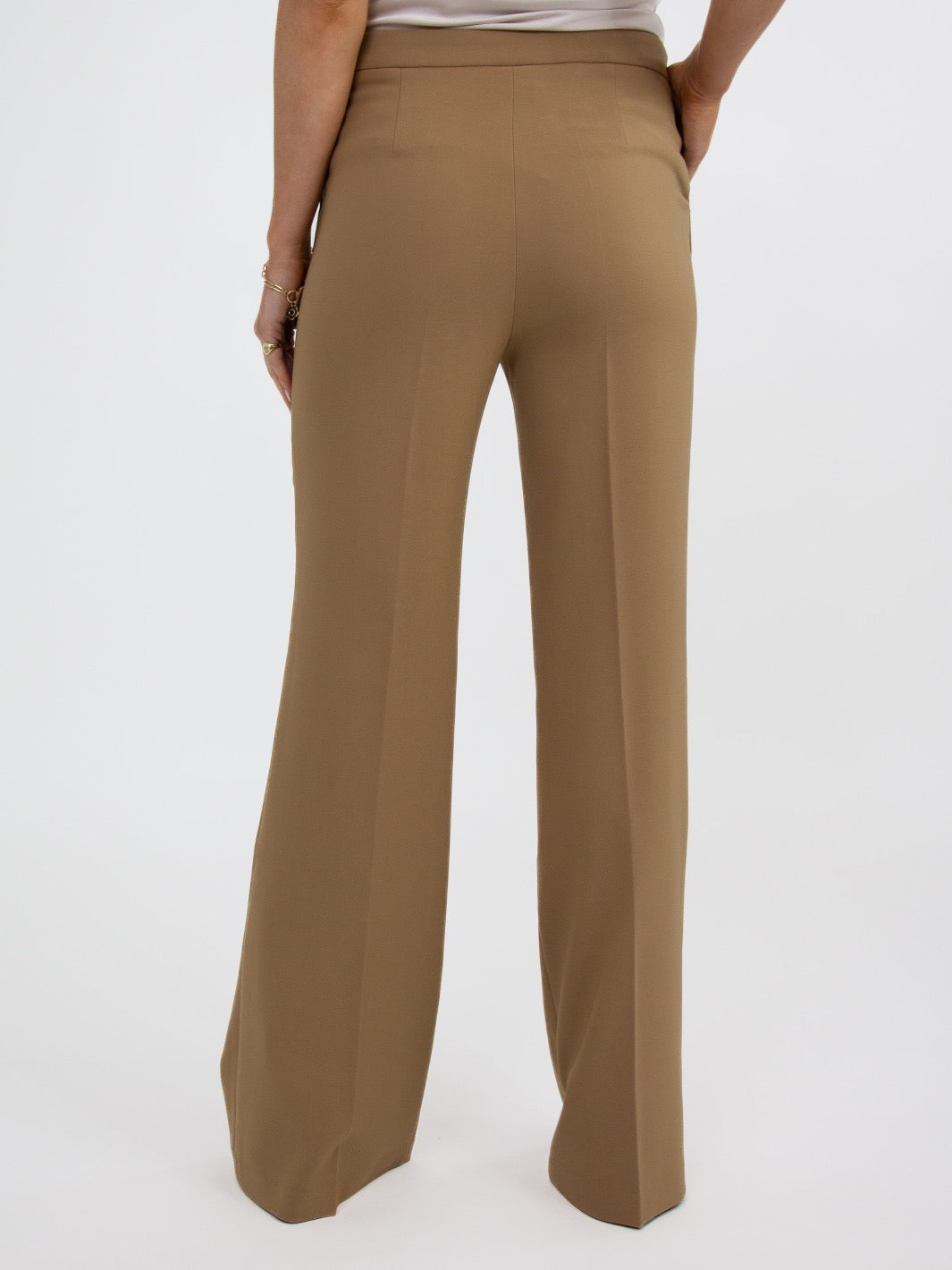 Kate & Pippa Palermo Wide Leg Trousers In Tan-Nicola Ross
