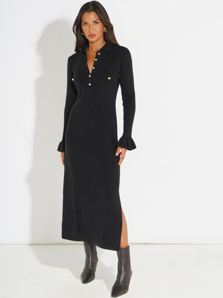 Kate & Pippa Payton Knit Dress In Black-Nicola Ross