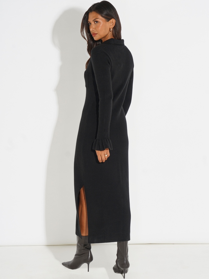 Kate & Pippa Payton Knit Dress In Black-Nicola Ross