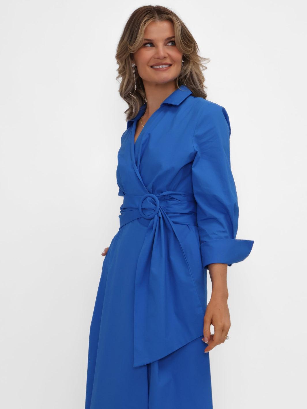 Kate & Pippa Penelope Midi Dress In Blue-Nicola Ross
