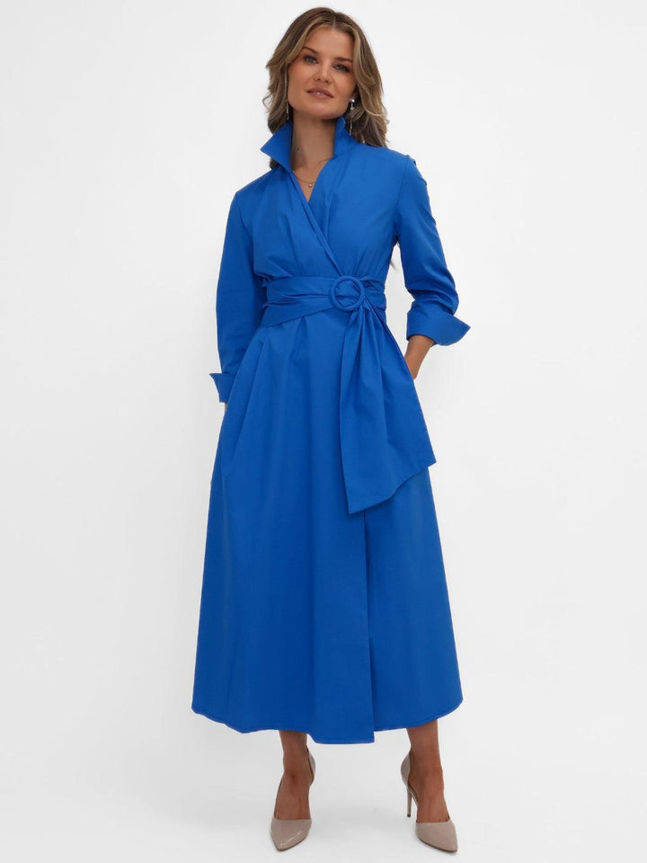 Kate & Pippa Penelope Midi Dress In Blue-Nicola Ross